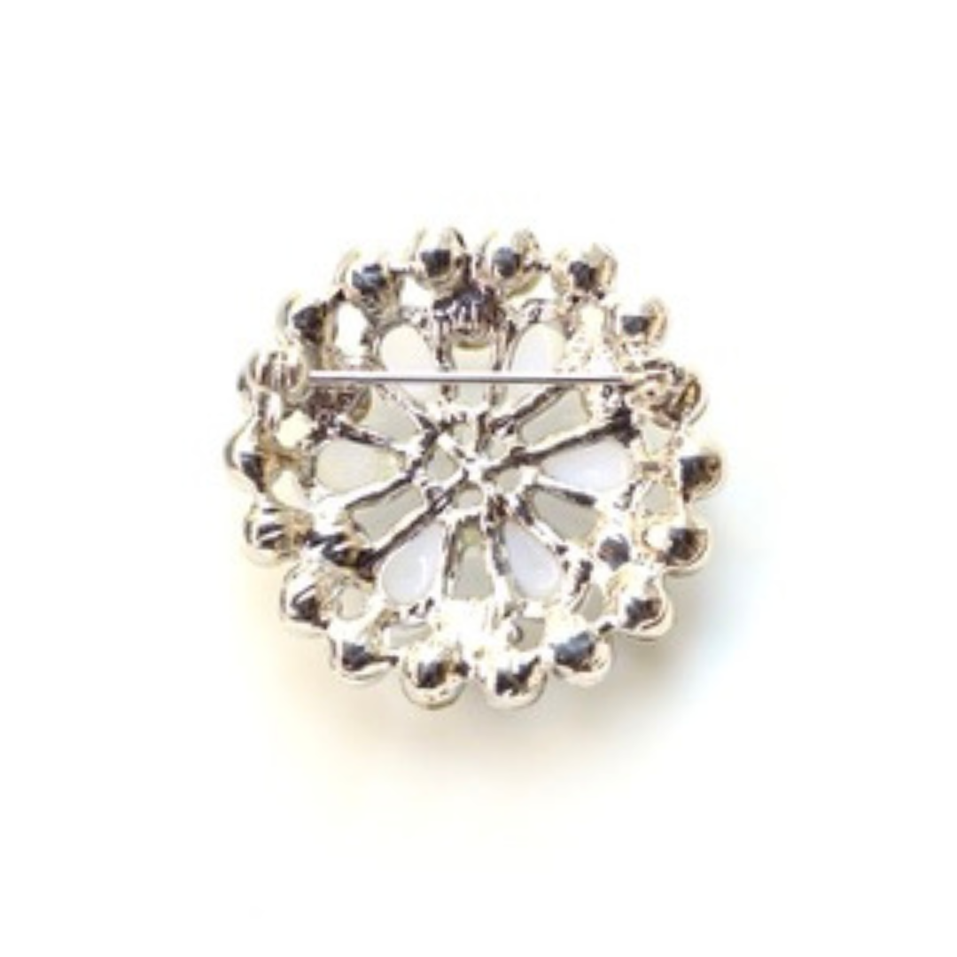 Navy Silver Signature Brooch 07F