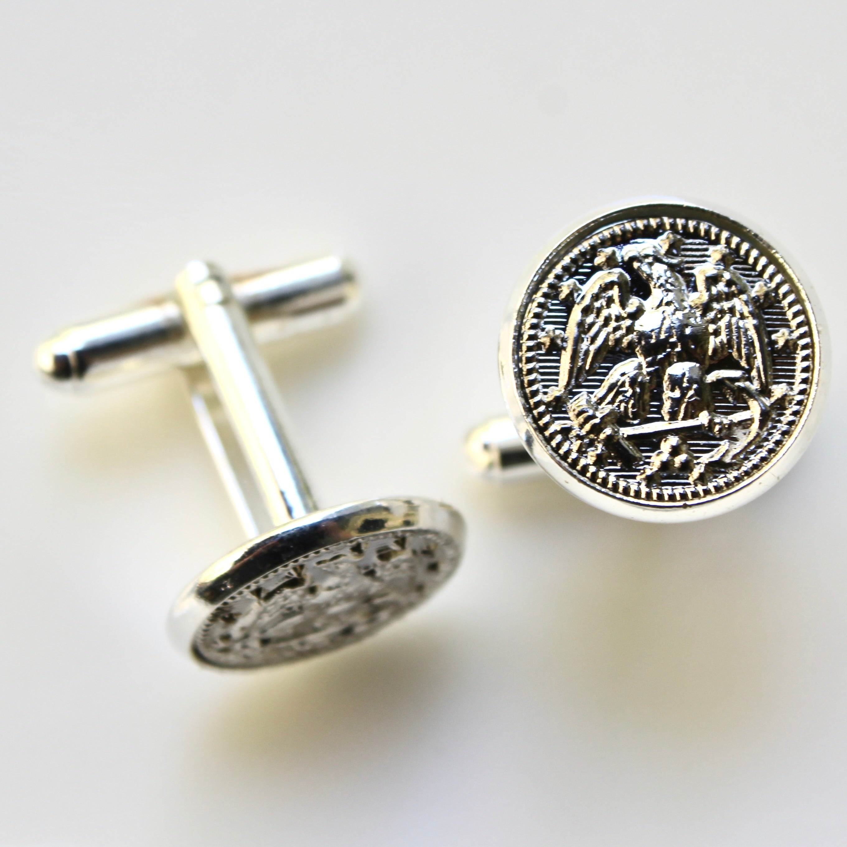 Signature Silver Navy Cufflinks