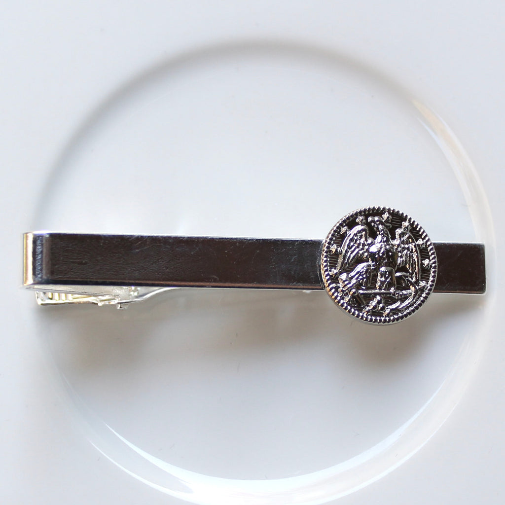 Signature Navy Silver Tie Bar
