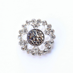 Navy Silver Signature Brooch 07F