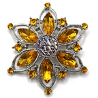 Navy Silver Signature Brooch 09L