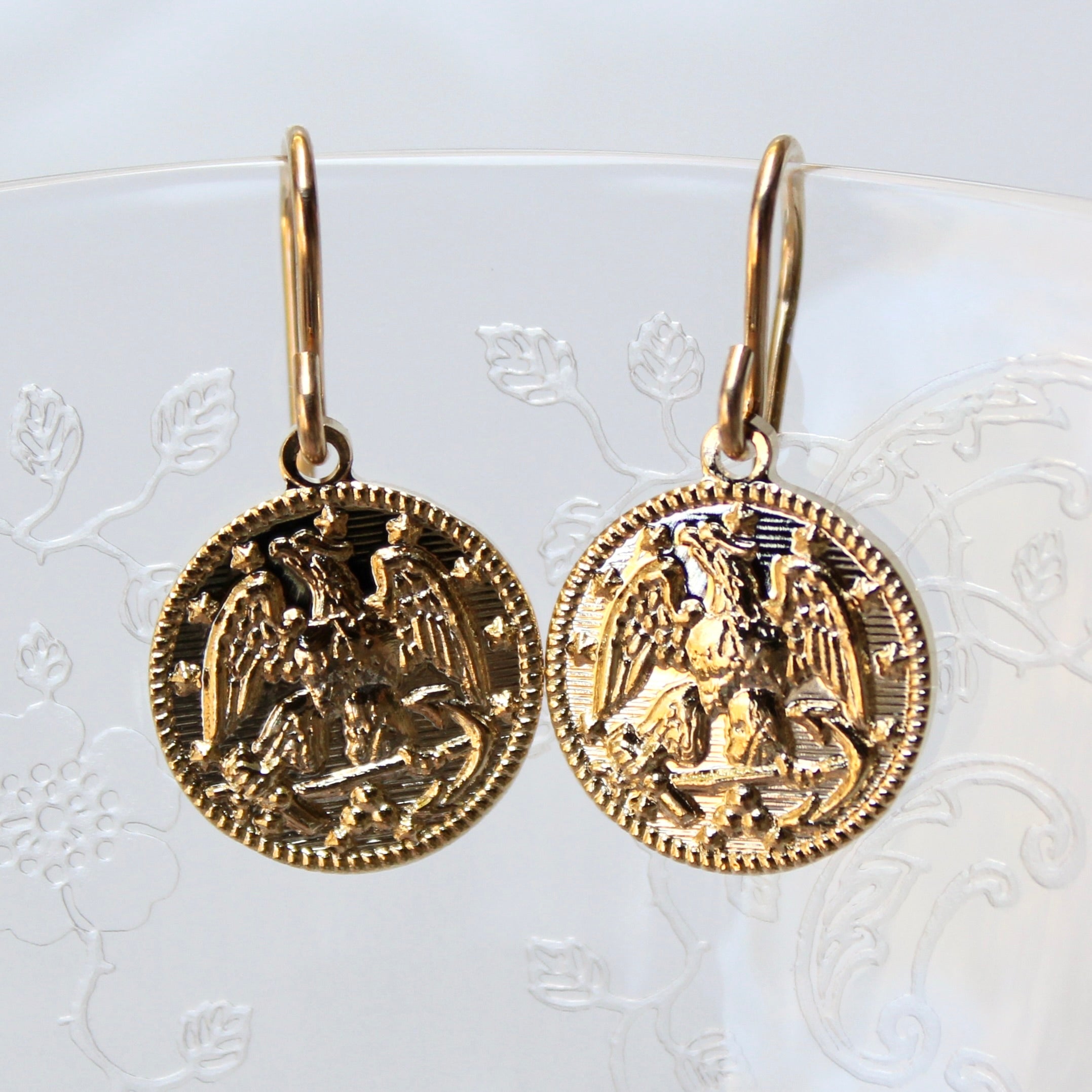 Signature Gold Navy French Wire Earrings