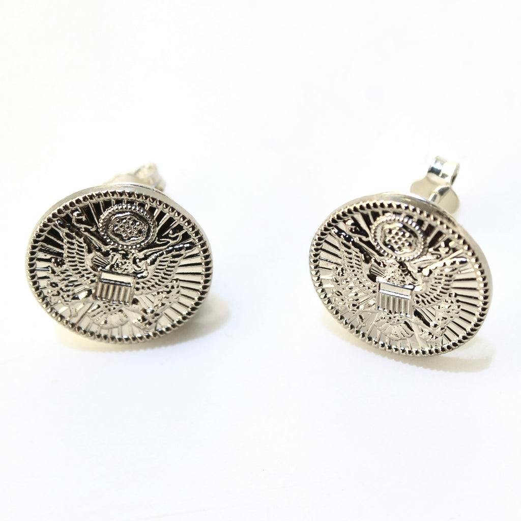 Signature Silver Army Post Earrings