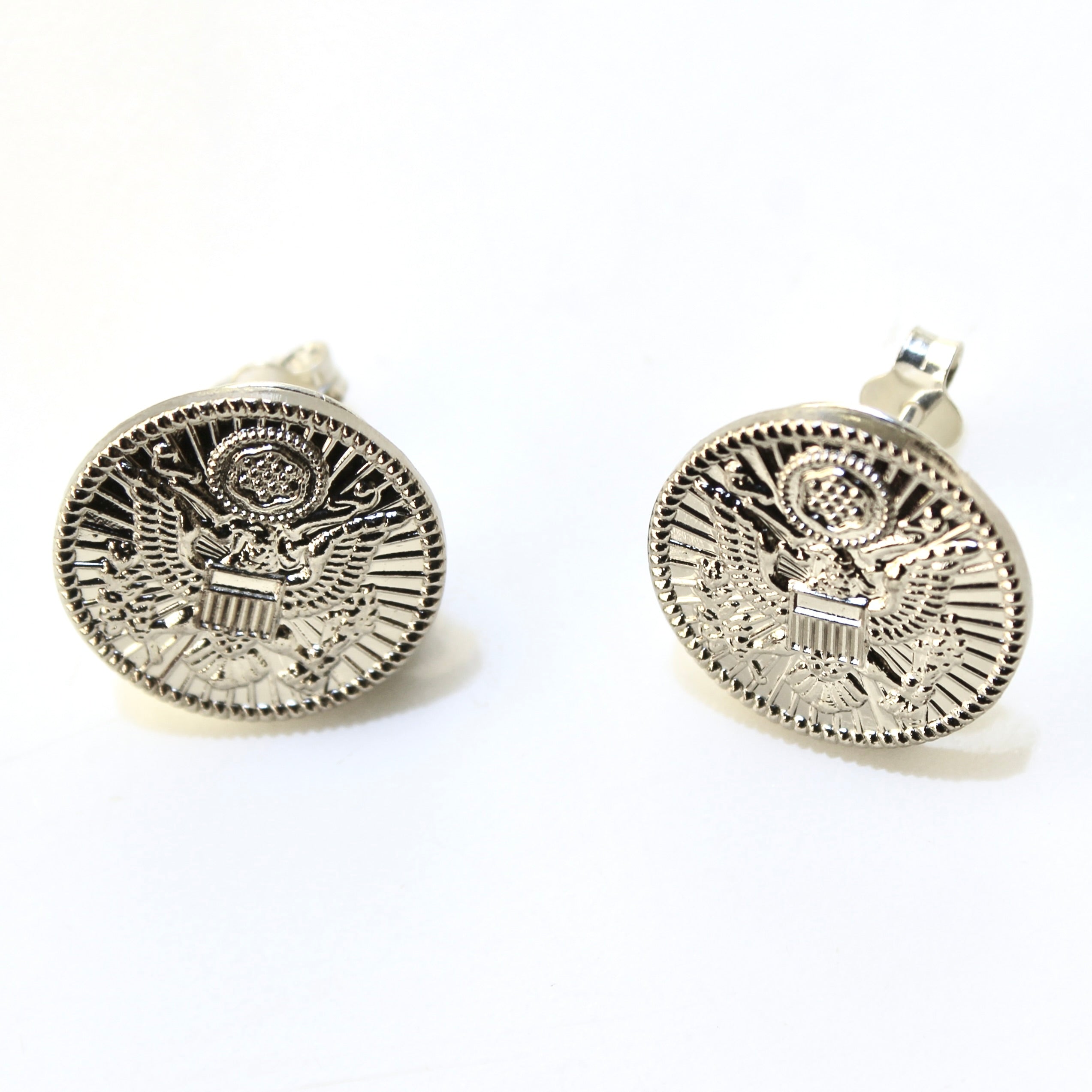 Signature Silver Army Post Earrings