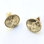 Signature Gold National Guard Post Earrings
