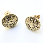 Signature Gold Navy Post Earrings