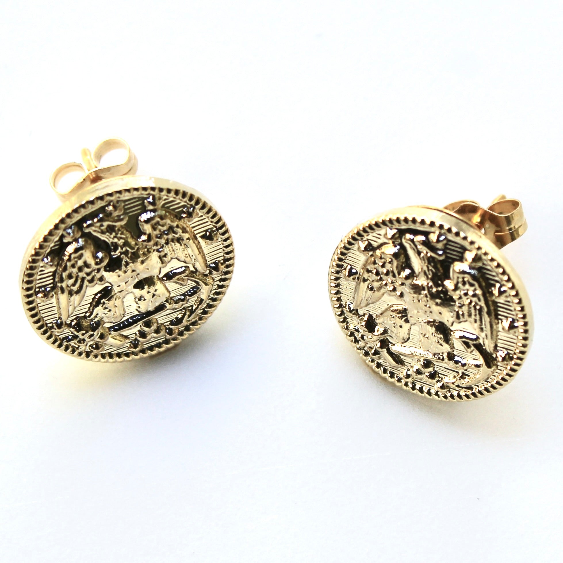 Signature Gold Navy Post Earrings