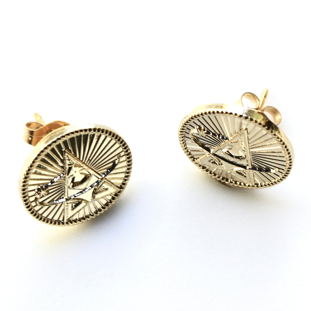 Signature Gold Space Force Post Earrings