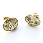 Signature Gold Space Force Post Earrings