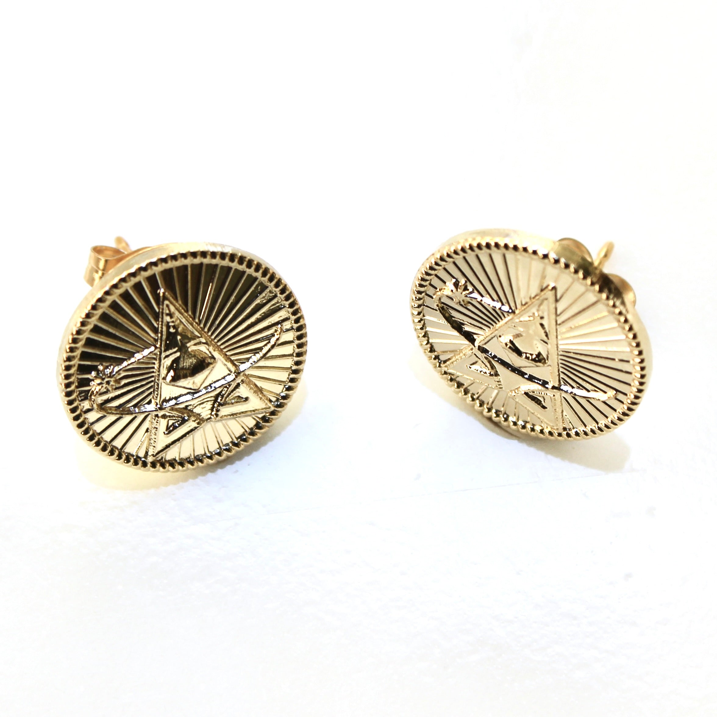 Signature Gold Space Force Post Earrings