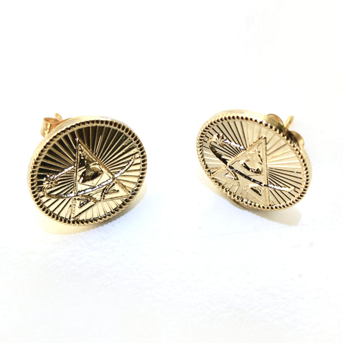 Signature Gold Space Force Post Earrings
