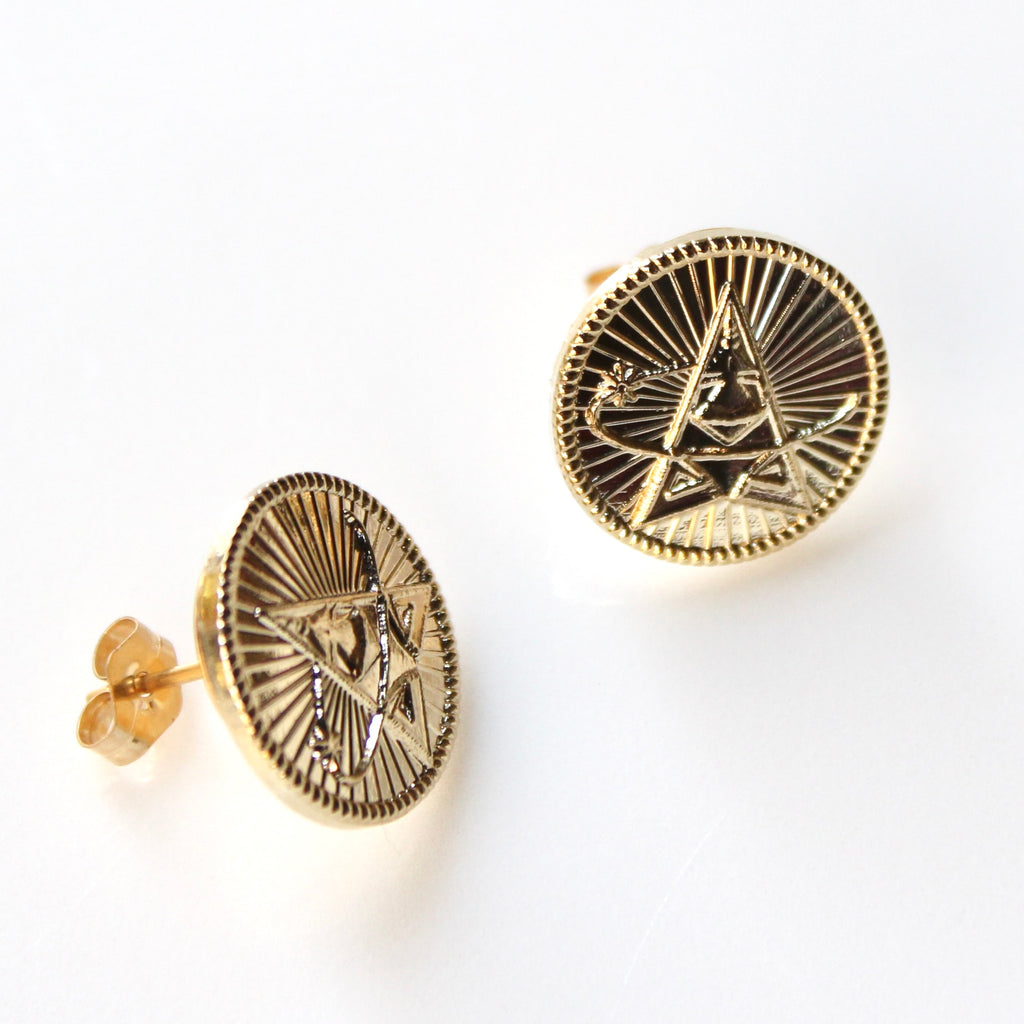 Signature Gold Space Force Post Earrings