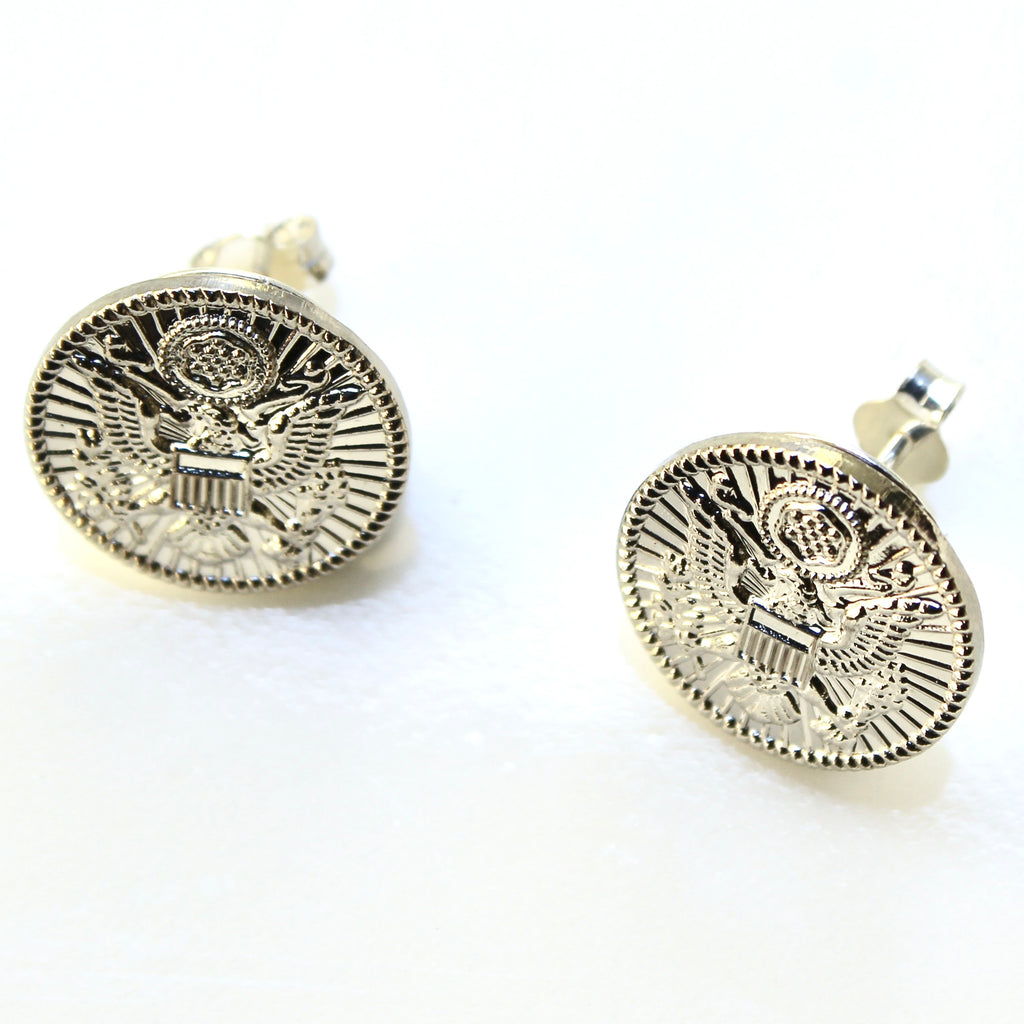 Signature Silver Army Post Earrings