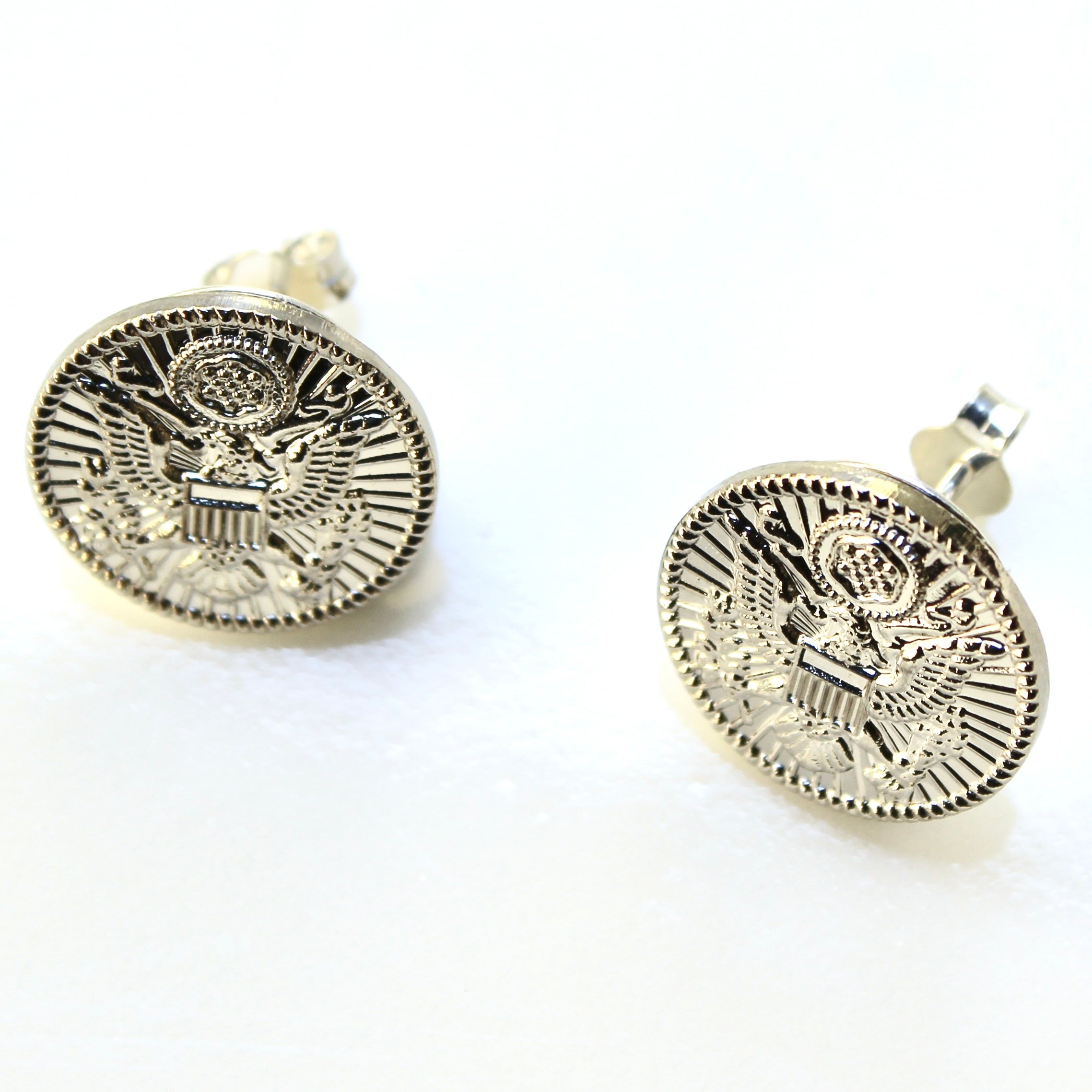 Signature Silver Army Post Earrings