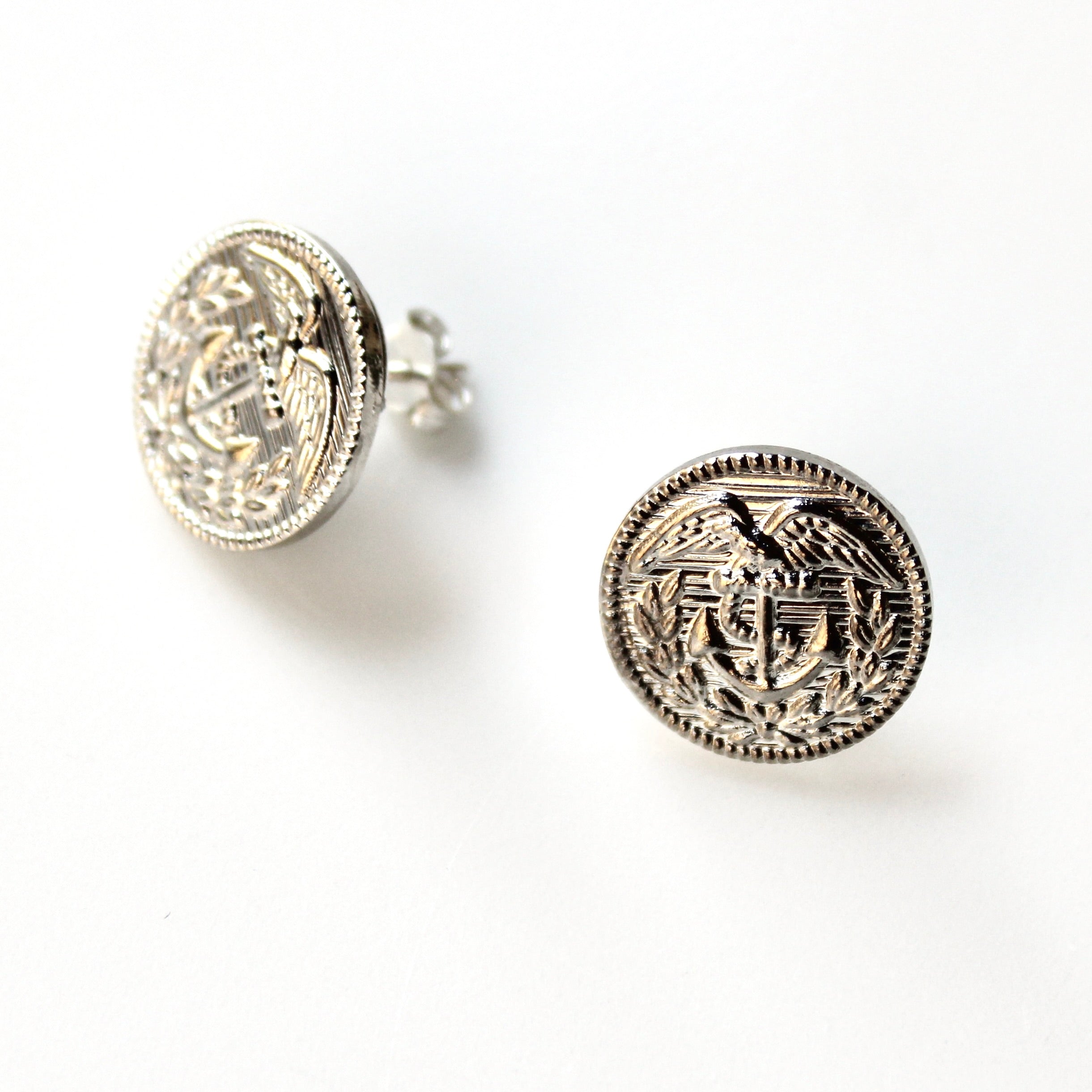 Signature Silver Coast Guard Post Earrings