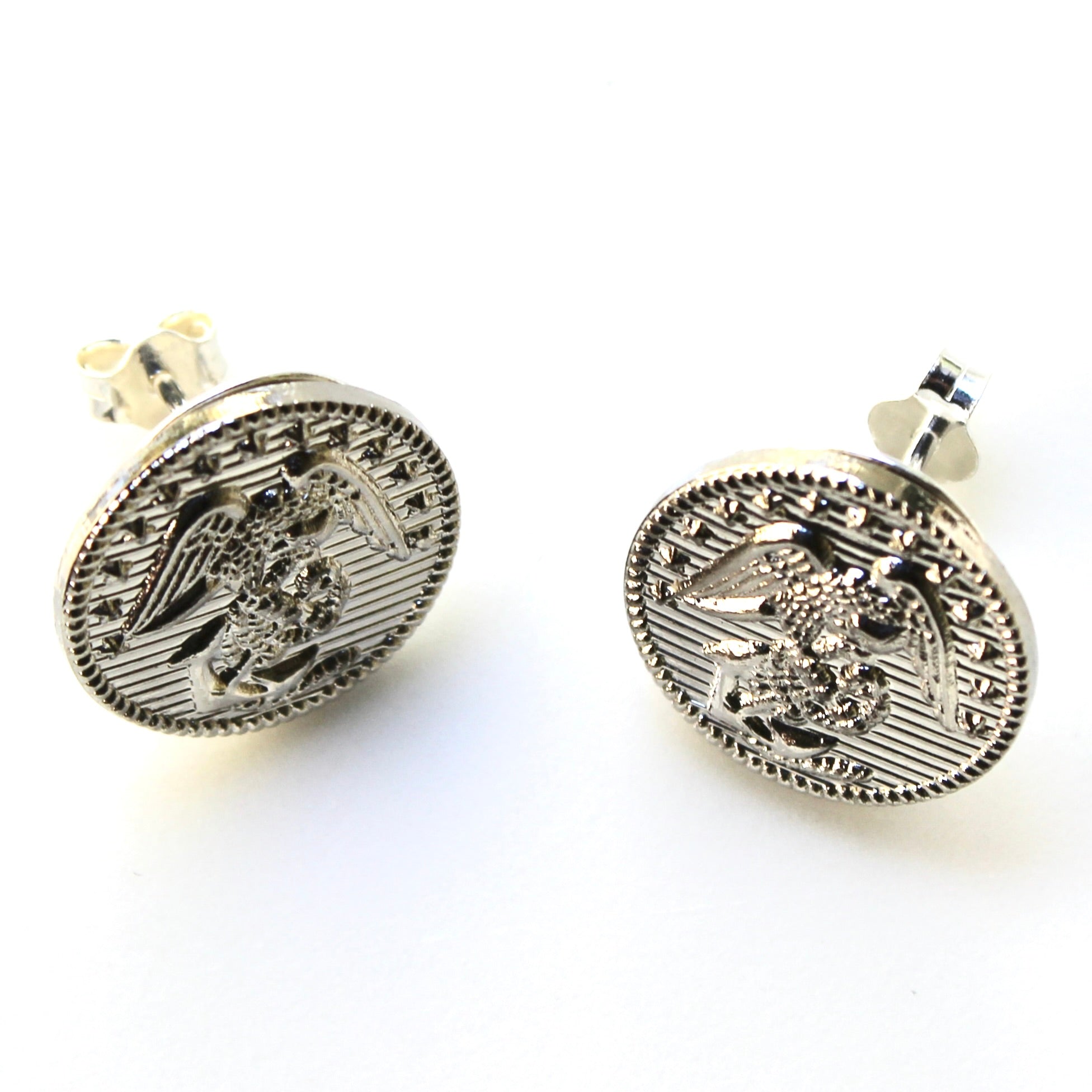 Signature Silver Marines Post Earrings