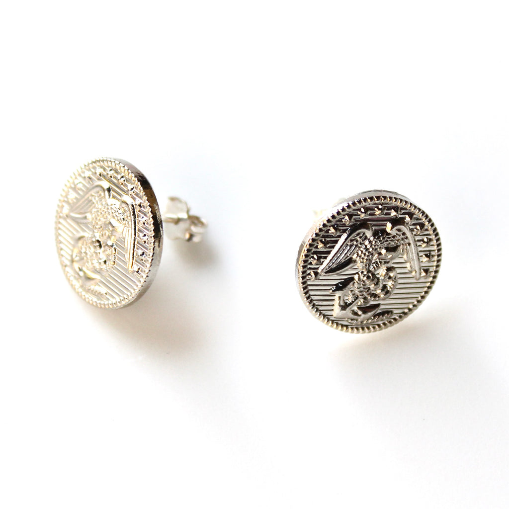 Signature Silver Marines Post Earrings