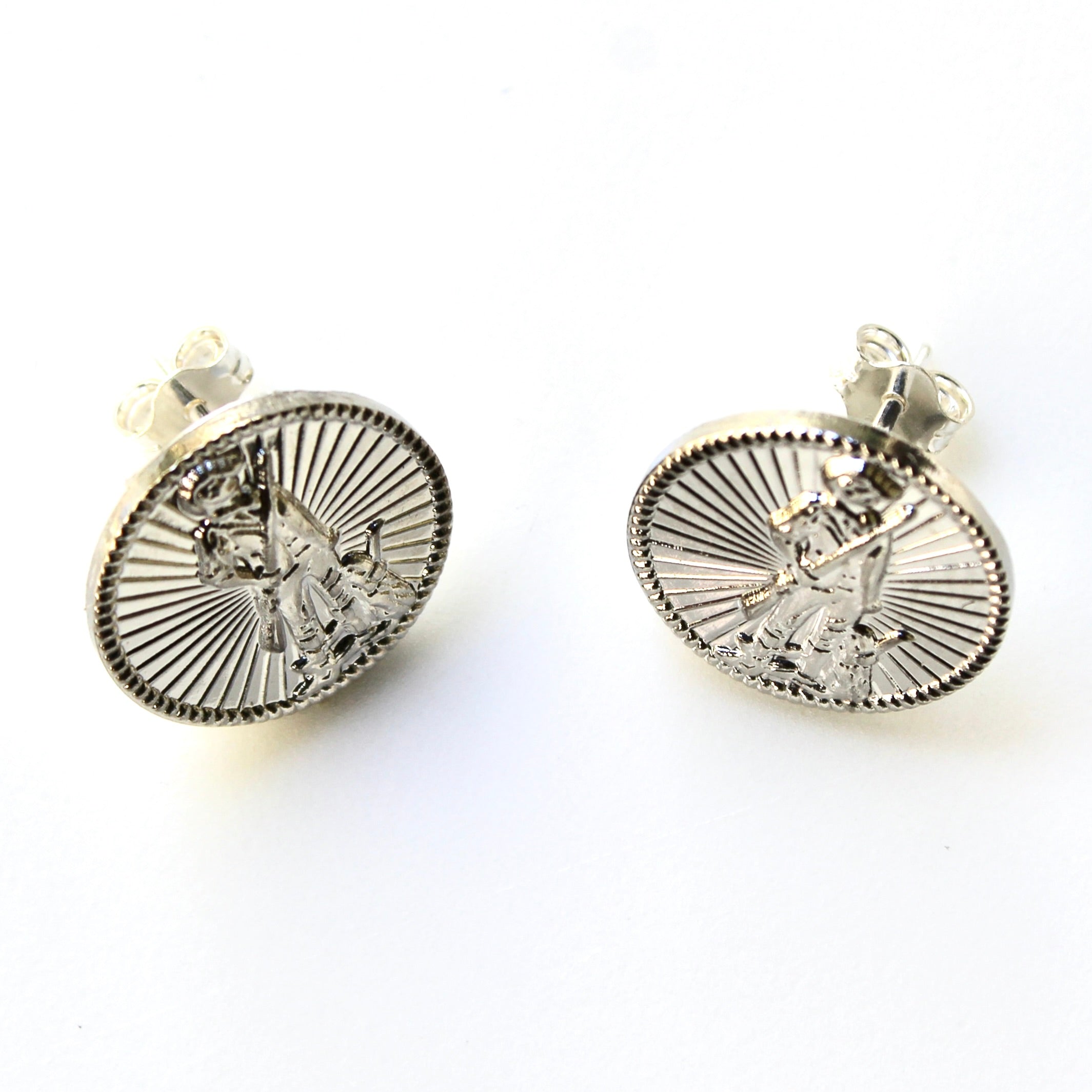 Signature Silver National Guard Post Earrings