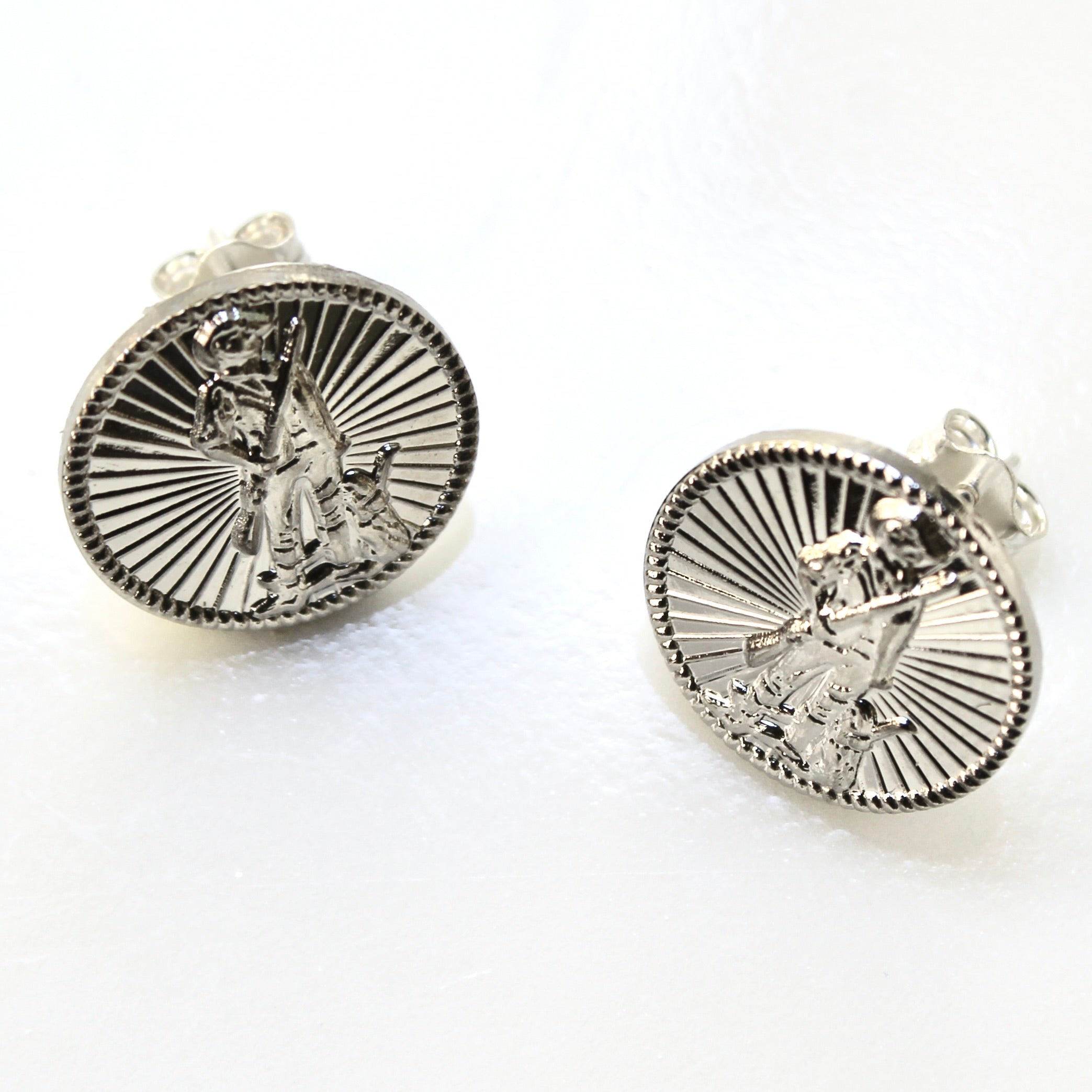 Signature Silver National Guard Post Earrings