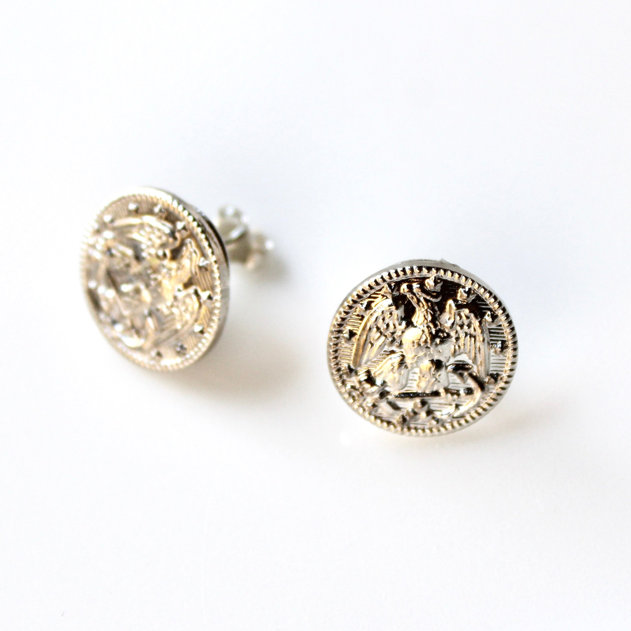 Signature Silver Navy Post Earrings