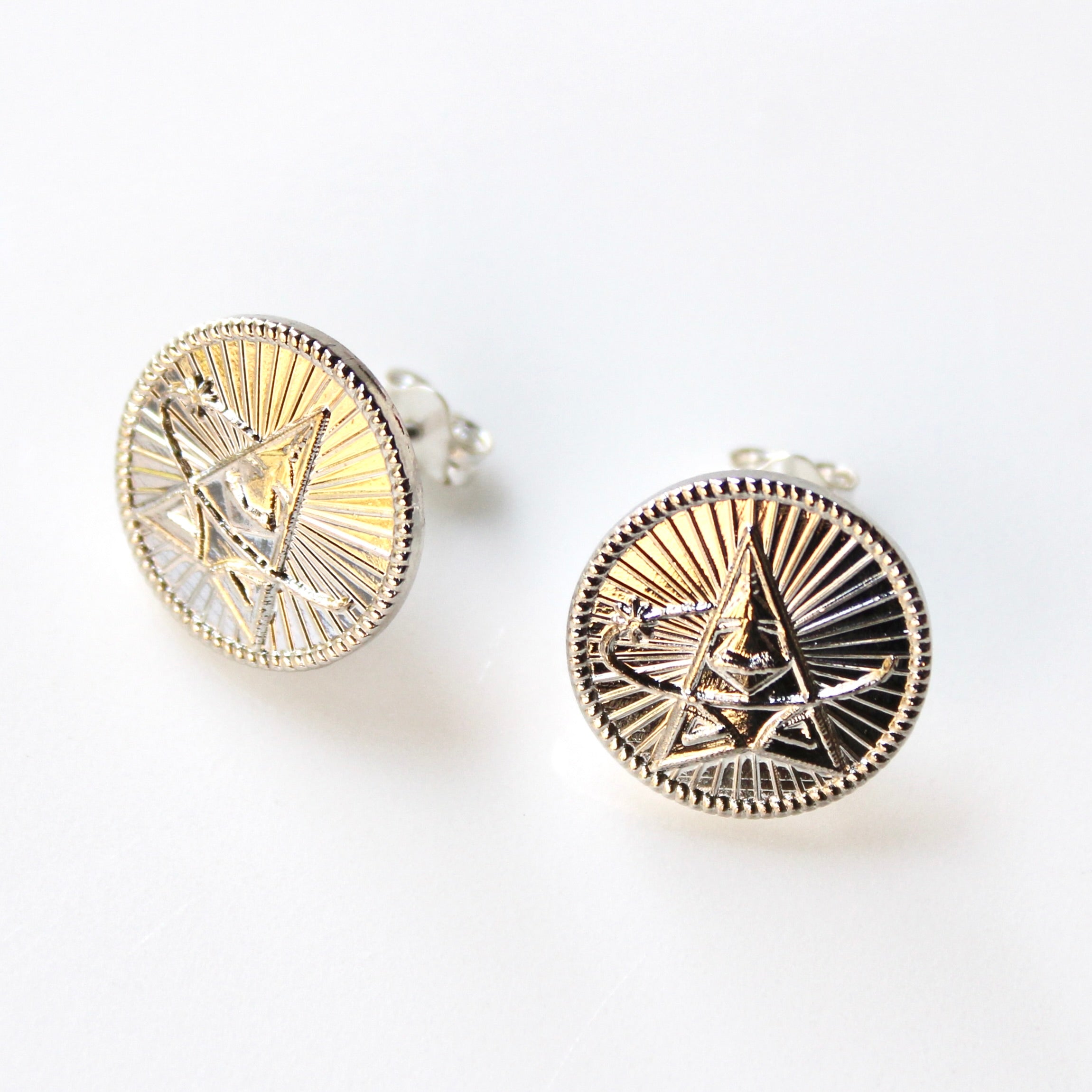 Signature Silver Space Force Post Earrings