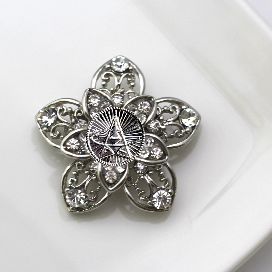 Space Force Silver Signature Brooch 14K