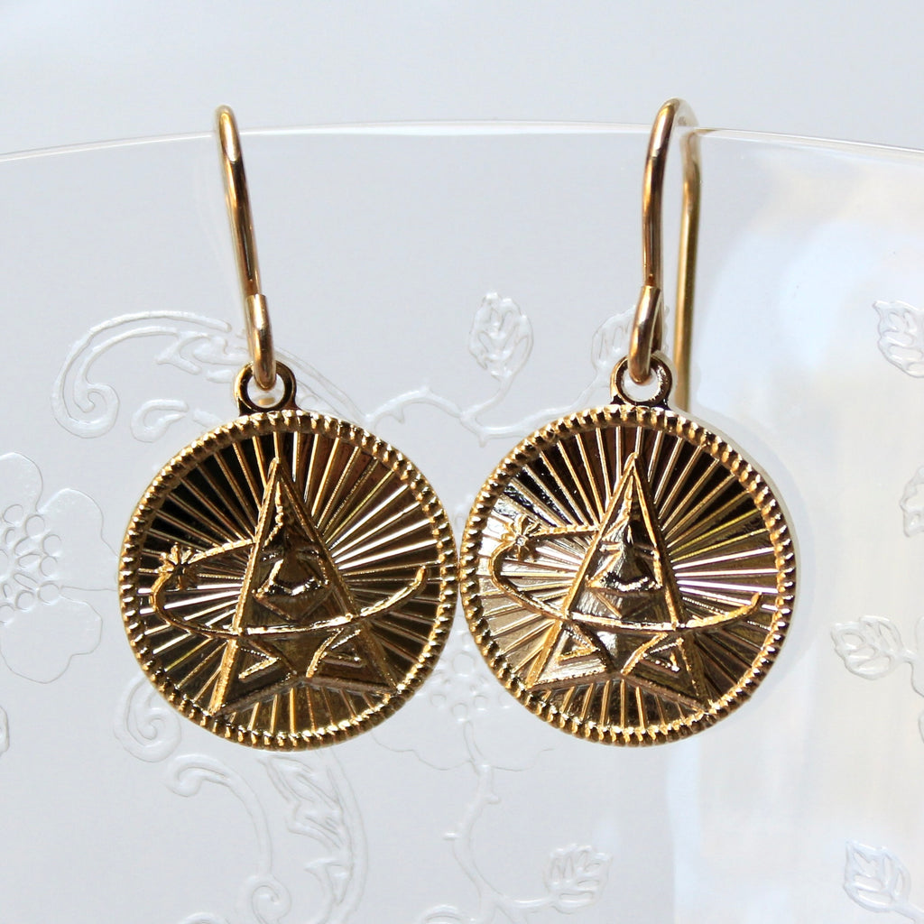 Signature Gold Space Force French Wire Earrings