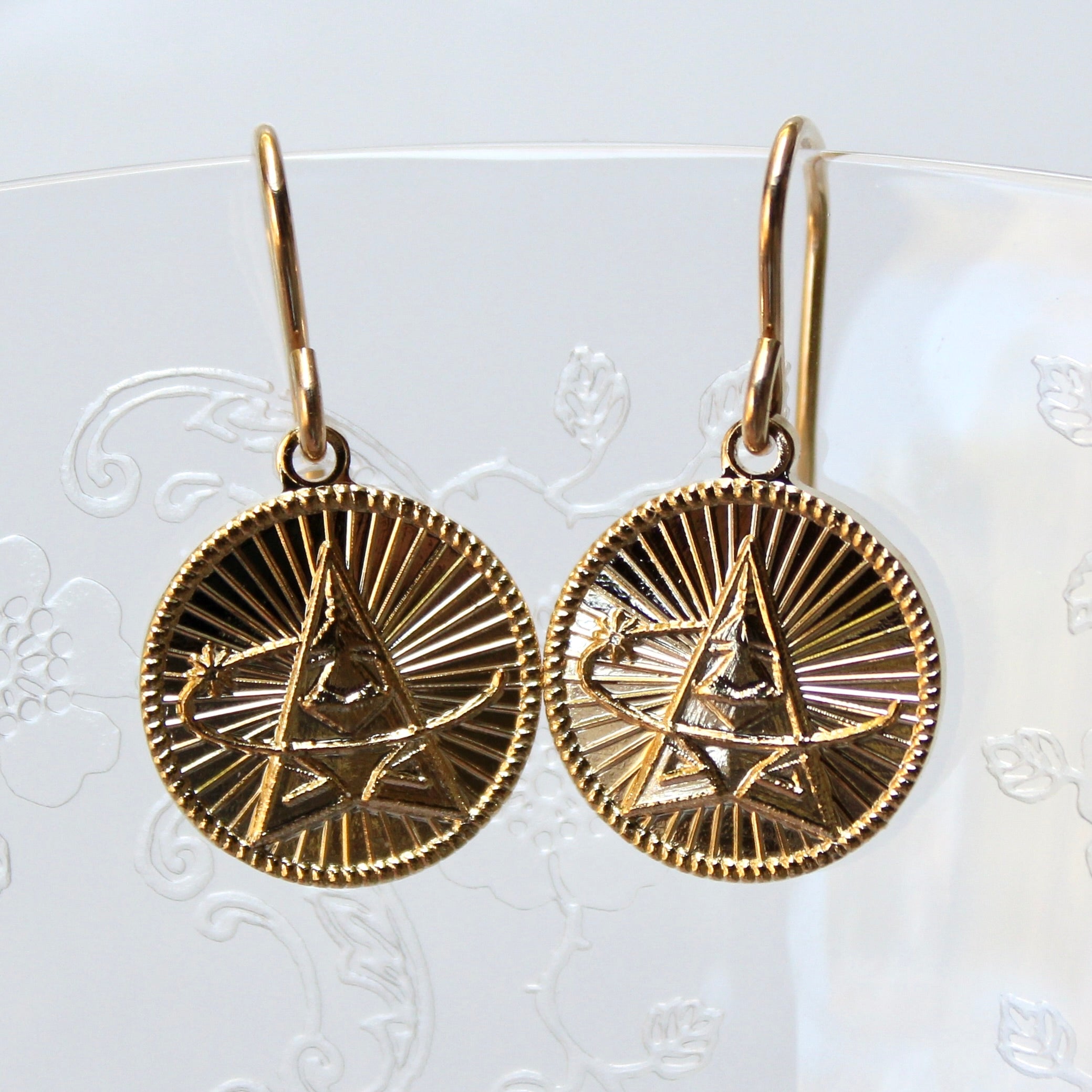 Signature Gold Space Force French Wire Earrings