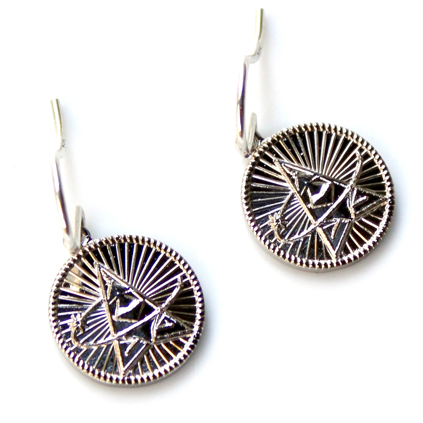 Signature Silver Space Force French Wire Earrings