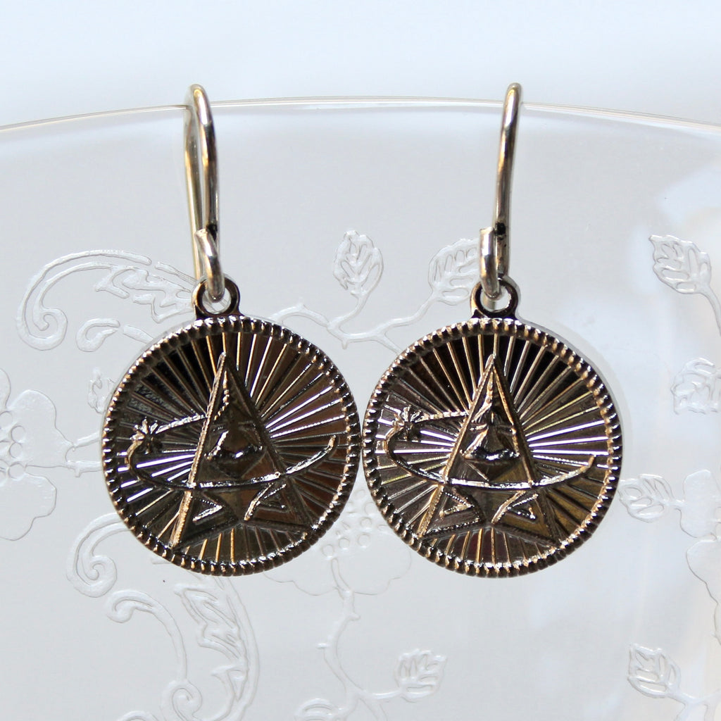 Signature Silver Space Force French Wire Earrings