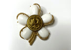Navy Button Vintage Brooch BR373