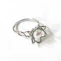 Flower Sterling Silver Pearl Ring
