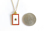 Gold Star Banner Charm Necklace