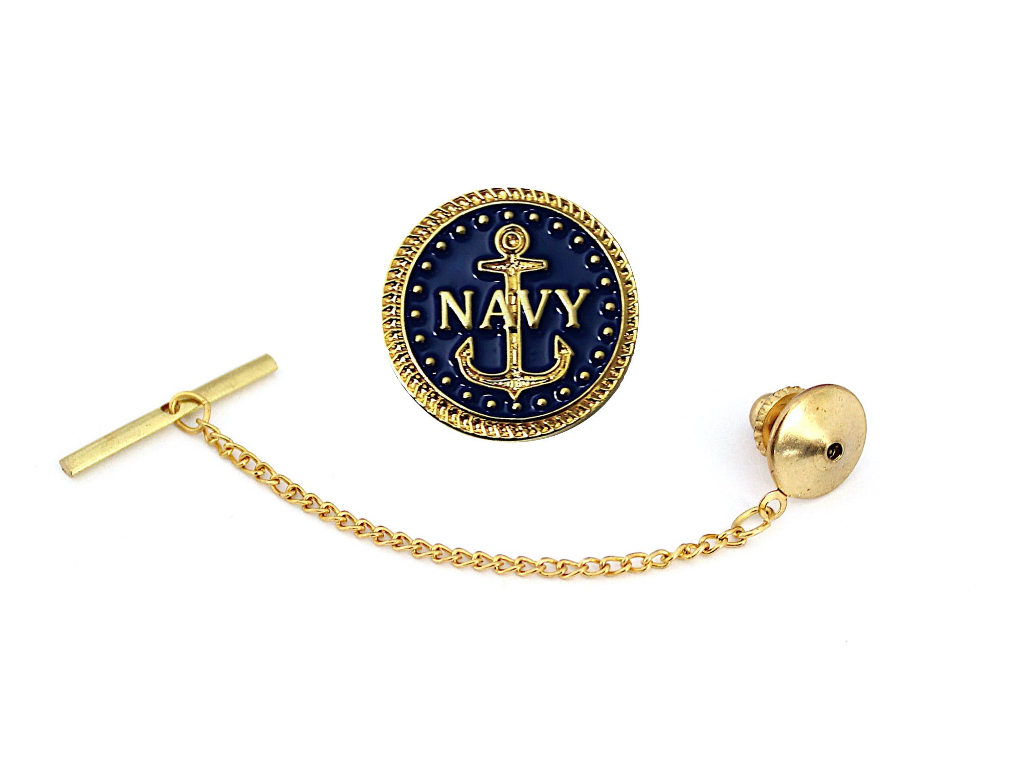 Navy Gold Tie Tack