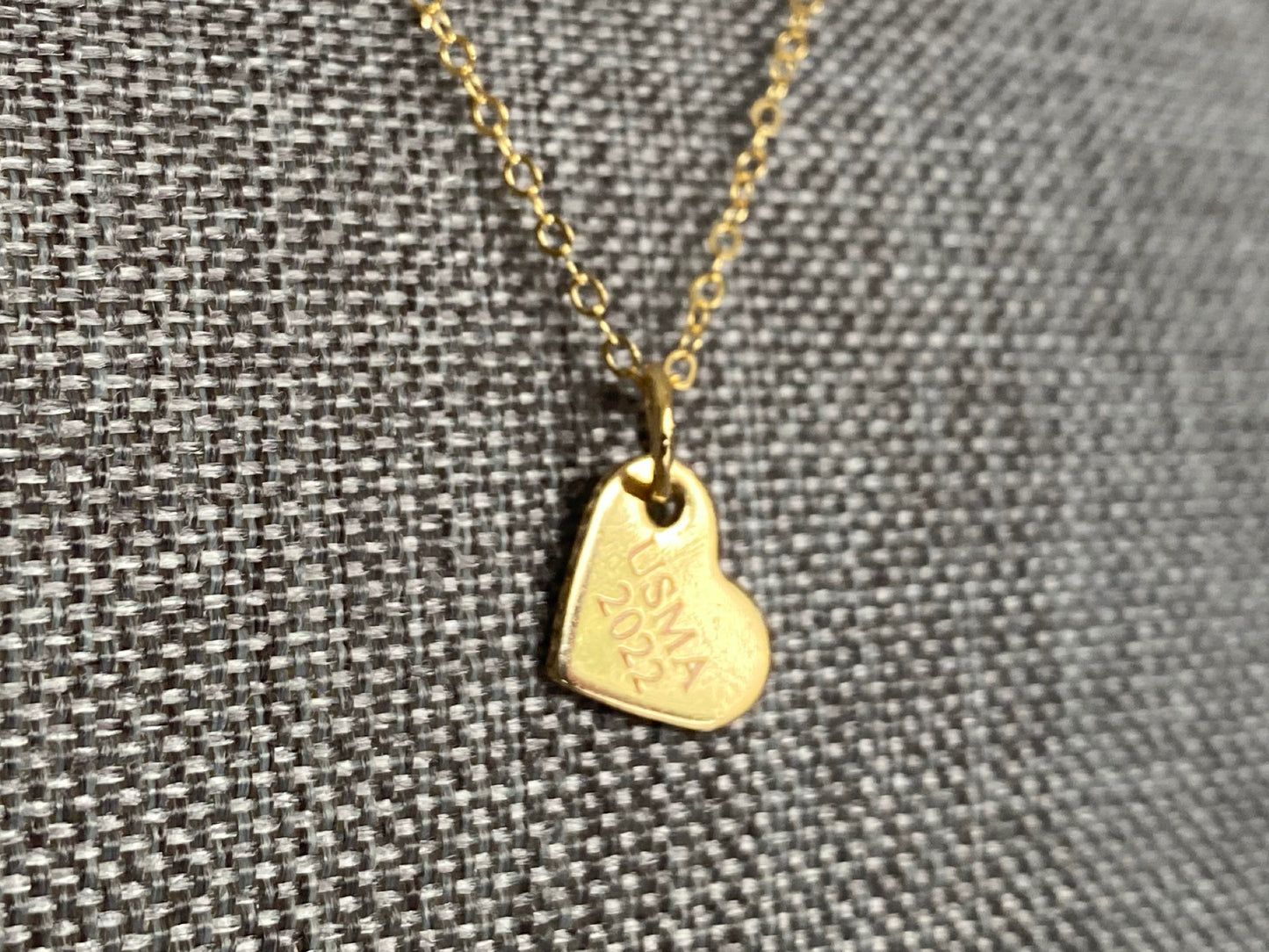 USMA Class of 2022 Gold Heart Charm Necklace BR526