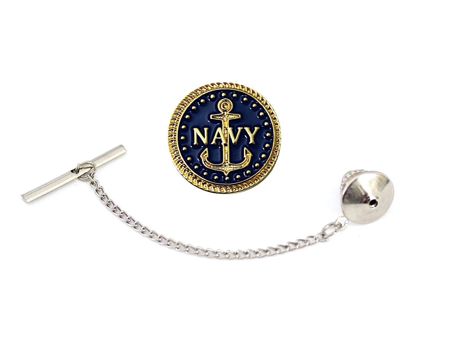 Navy Silver Tie Tack