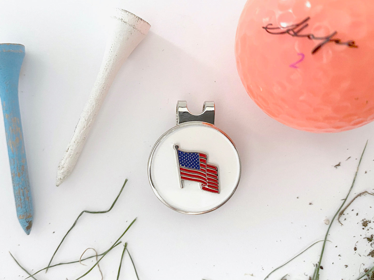 American Flag Golf Hat Clip and Ball Marker