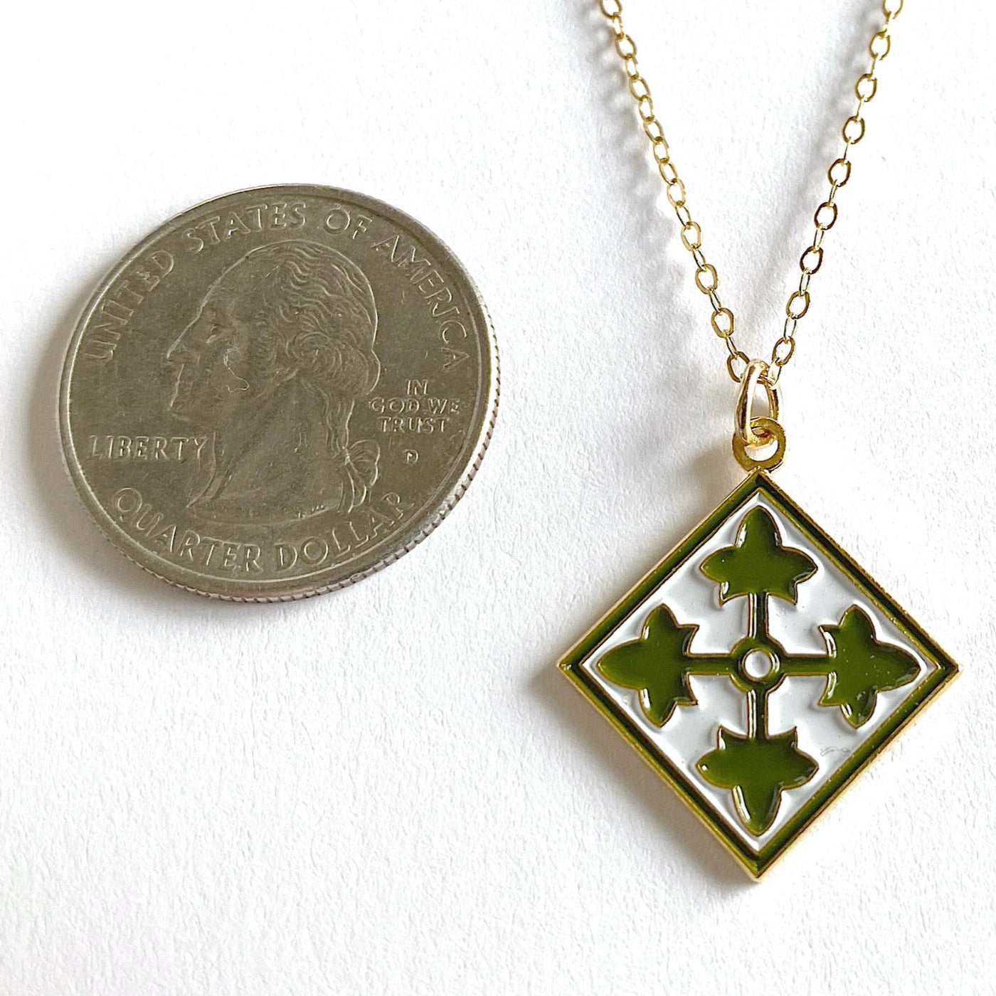 4th Infantry Division Charm Necklace
