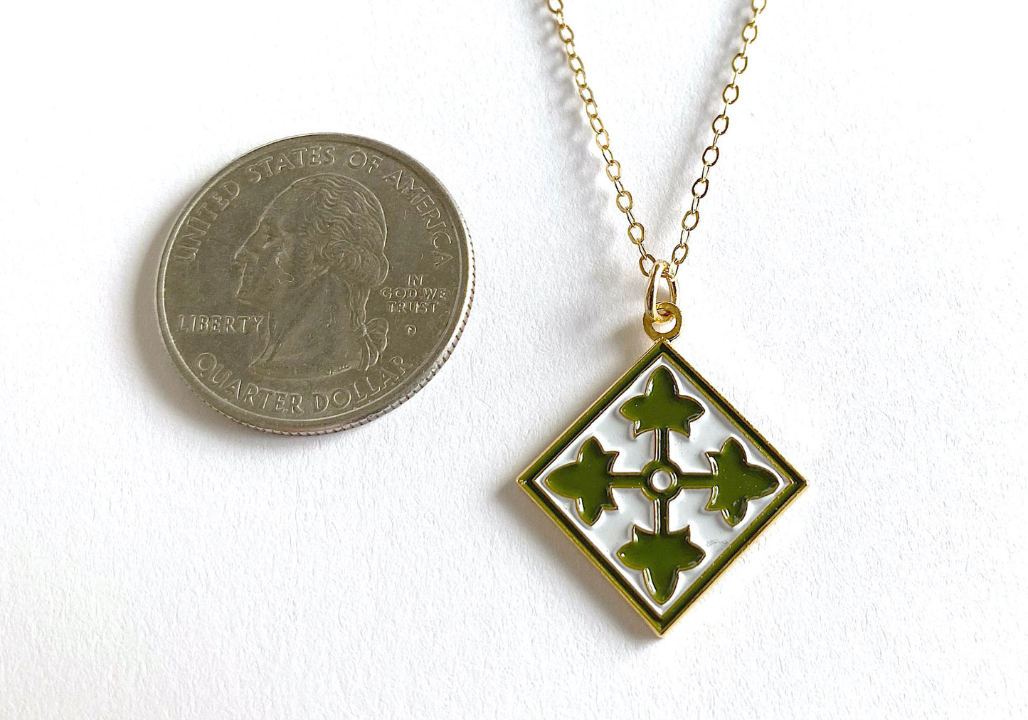 4th Infantry Division Charm Necklace