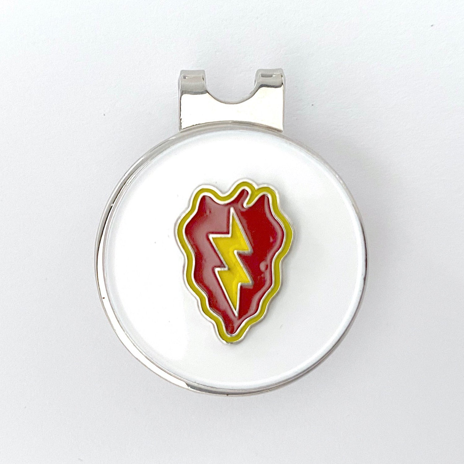 A golf hat clip and magnetic ball marker with a 25th Infantry Division centerpiece.