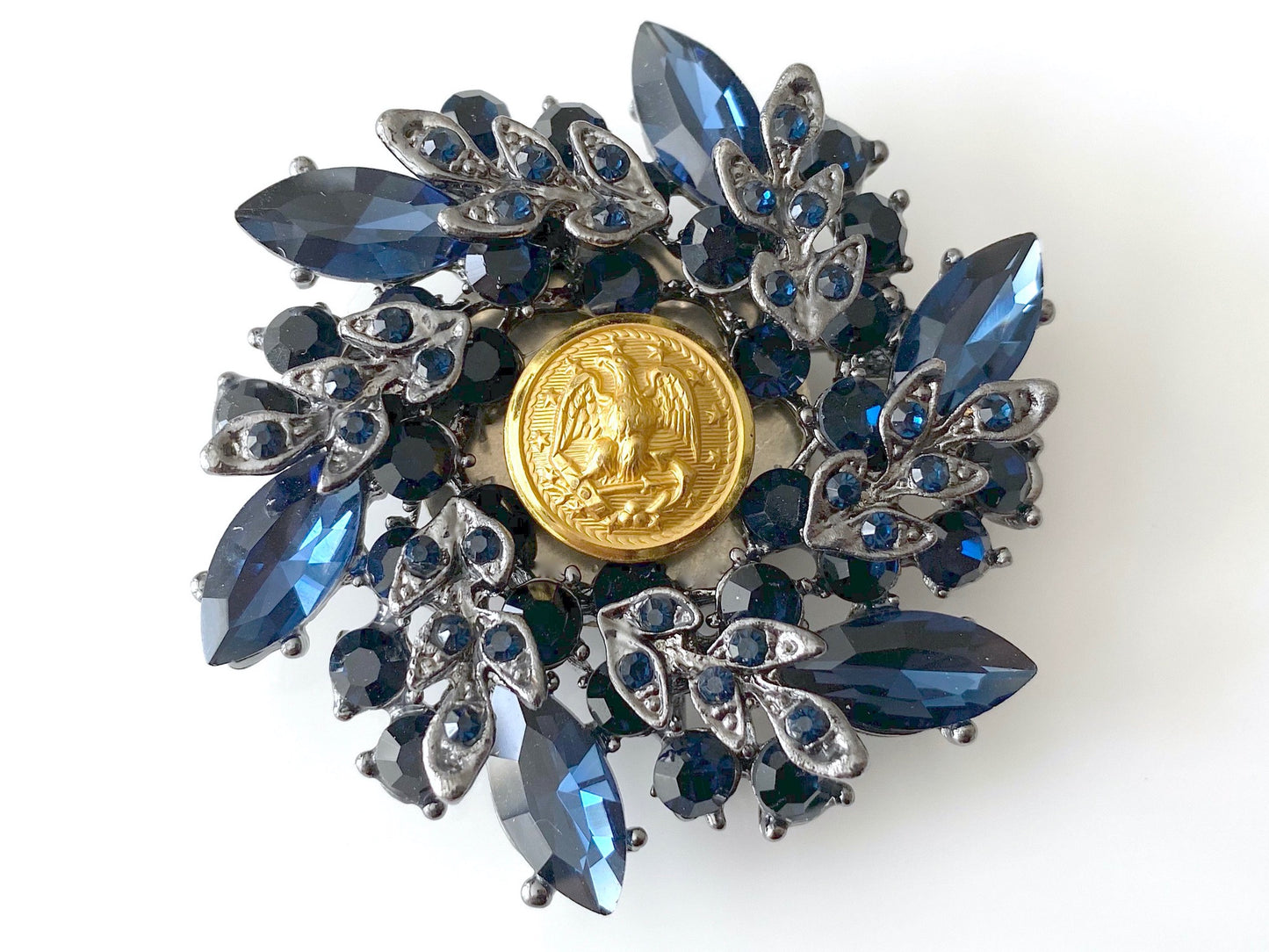 Limited Edition Holiday Navy Uniform Button Brooch