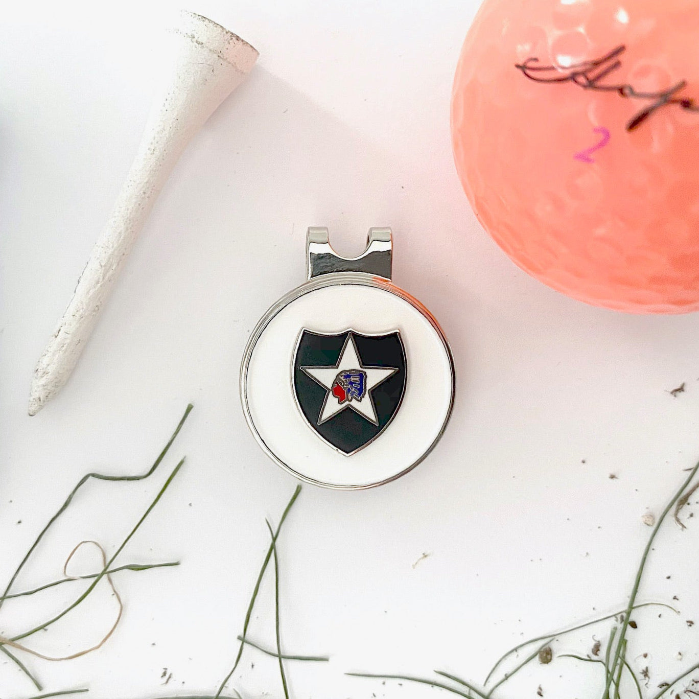 2nd Infantry Division Golf Hat Clip and Ball Marker