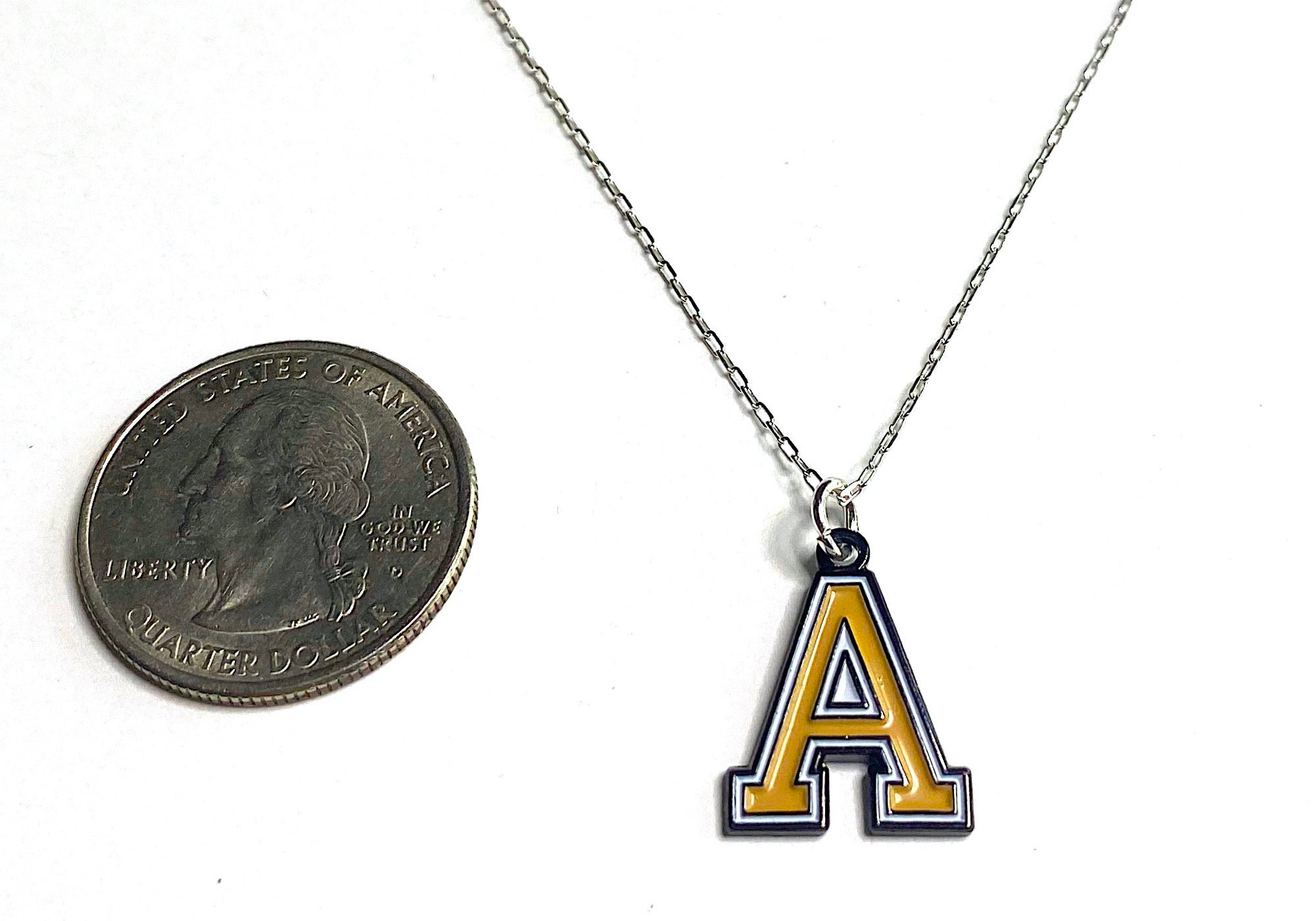 West Point USMA Block A Charm Necklace