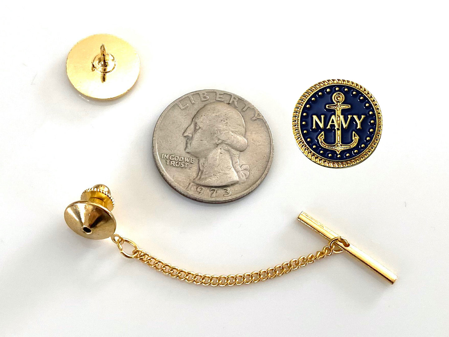 Navy Gold Tie Tack