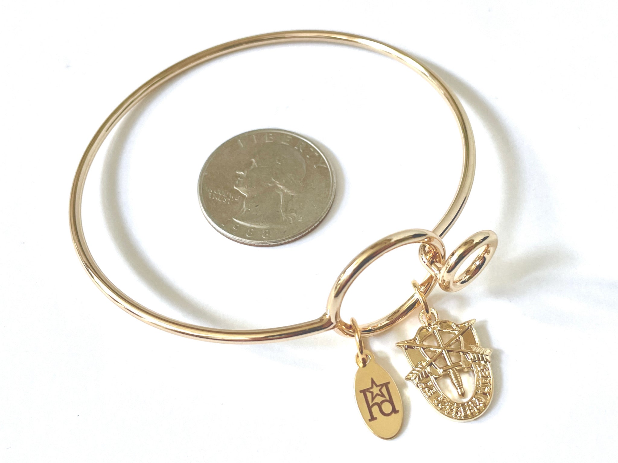 Special Forces DOL Gold Memory Wire Bracelet | De Oppresso Liber