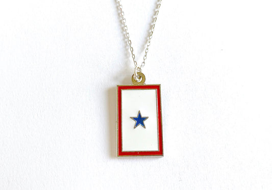 Blue Star (1 Star) Banner Charm Necklace