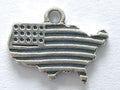 American Flag U.S. Map Sterling Silver Charm