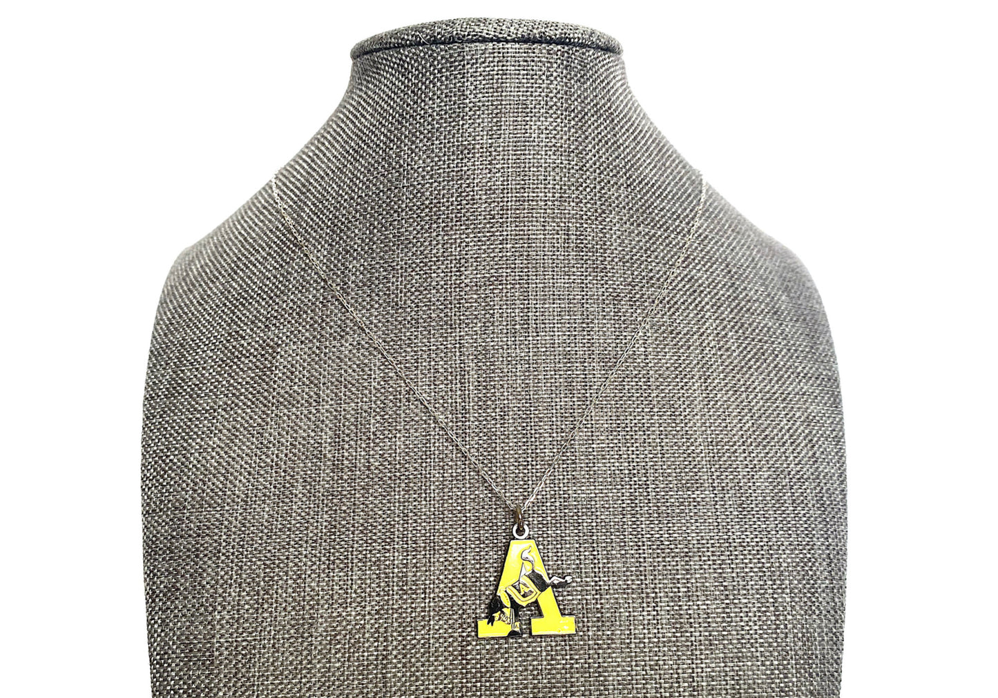 West Point Army Yellow A Charm Necklace