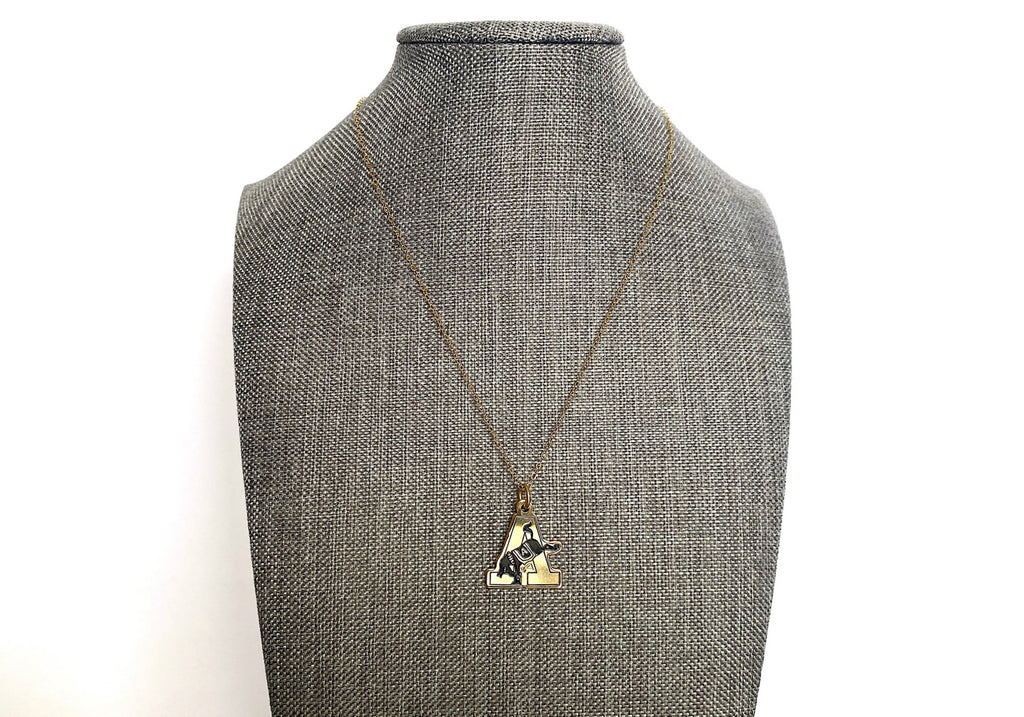 West Point USMA Army Gold A Charm Necklace