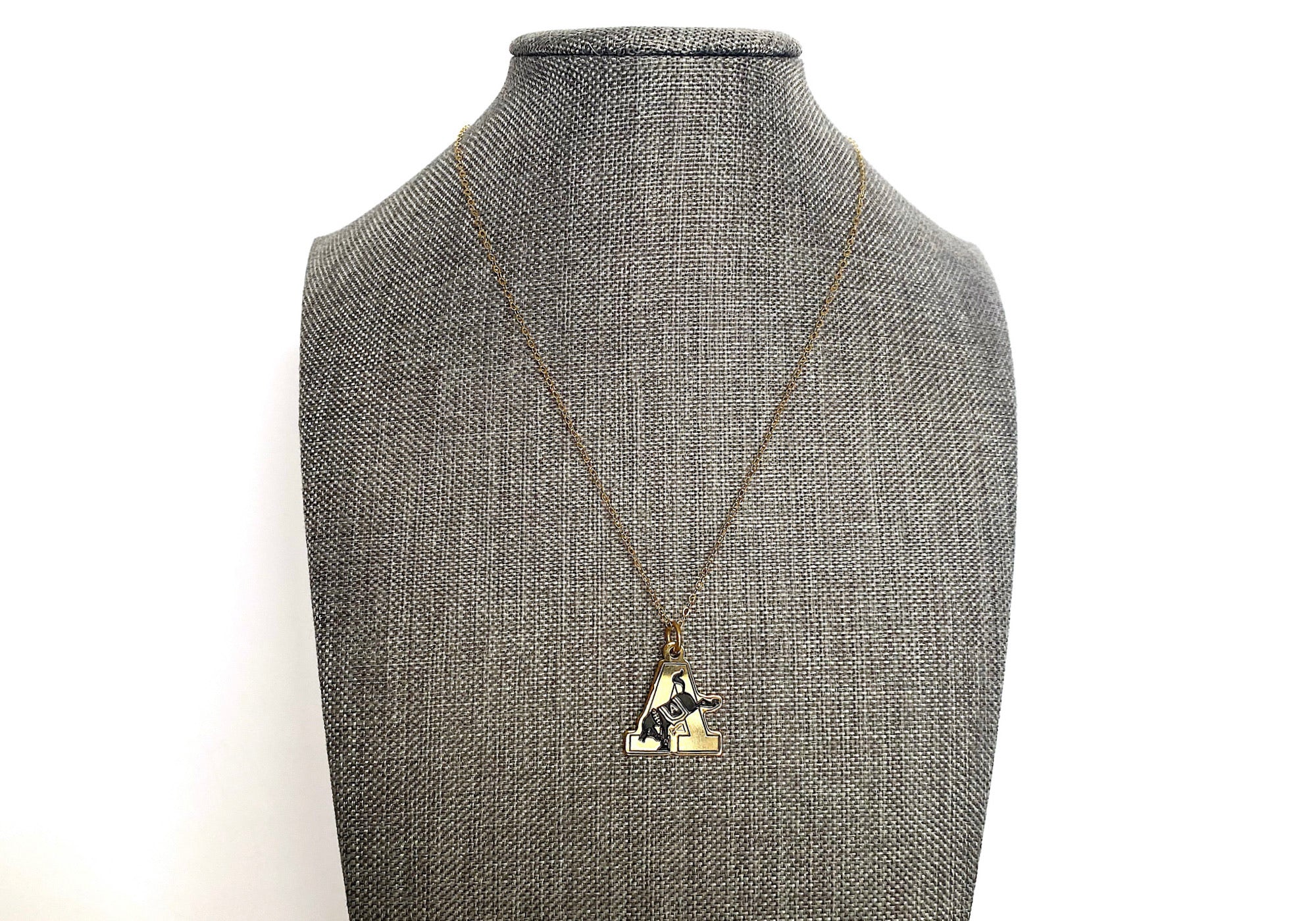 West Point USMA Army Gold A Charm Necklace